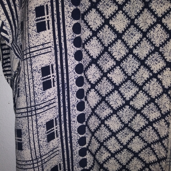 Jackpot Navy and Cream Ethnic Print Duster Sz M - Picture 5 of 6